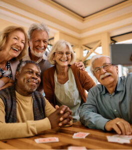 A group of happy people taking a selfie